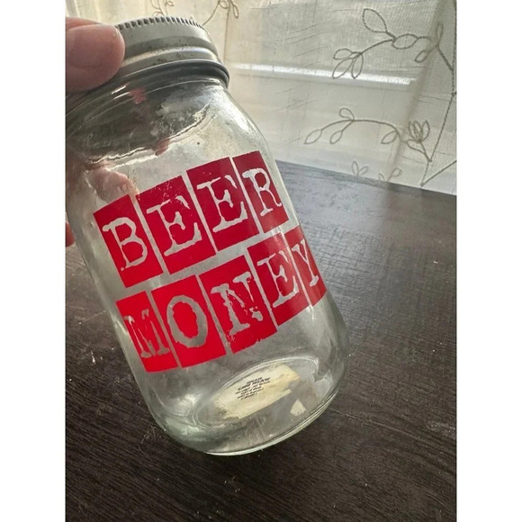Glass Beer Money Coin Jar - Picture 3 of 7